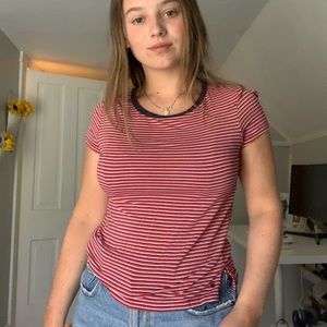 Red/white/navy striped American Eagle soft sexy T